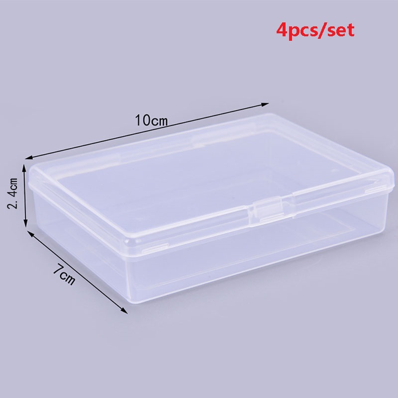 Board Game With Chips - 4 pces 10*7*2.4cm transparente caixas de