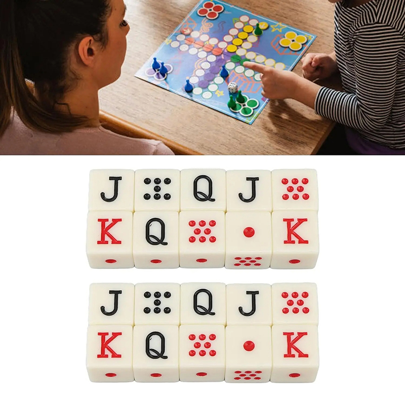 Board Game Ludo - Square Corner Acrylic Poker Dice, Dados